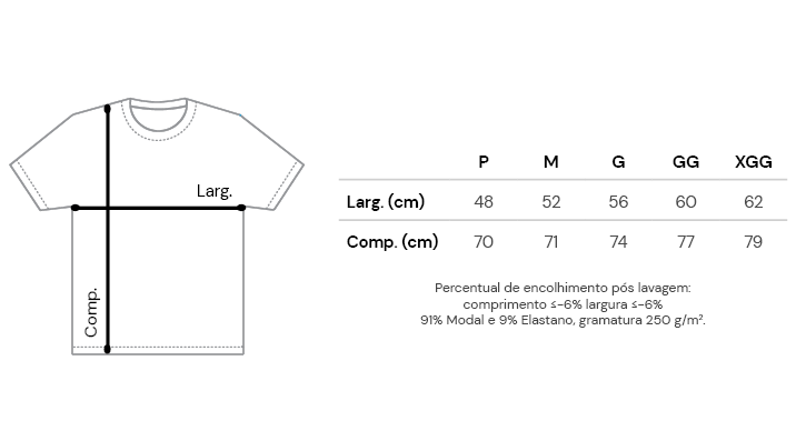 Imagem da tabelas de medidasDimona Tech